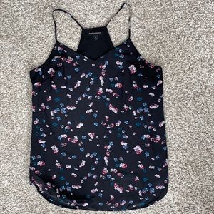 Banana Republic black floral lined tank top